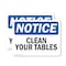 Signmission Clean Your Tables, 7 in W x Rectangle, Vinyl Decal OS-2PACK-NS-D-57-L-10642 - alternate 1